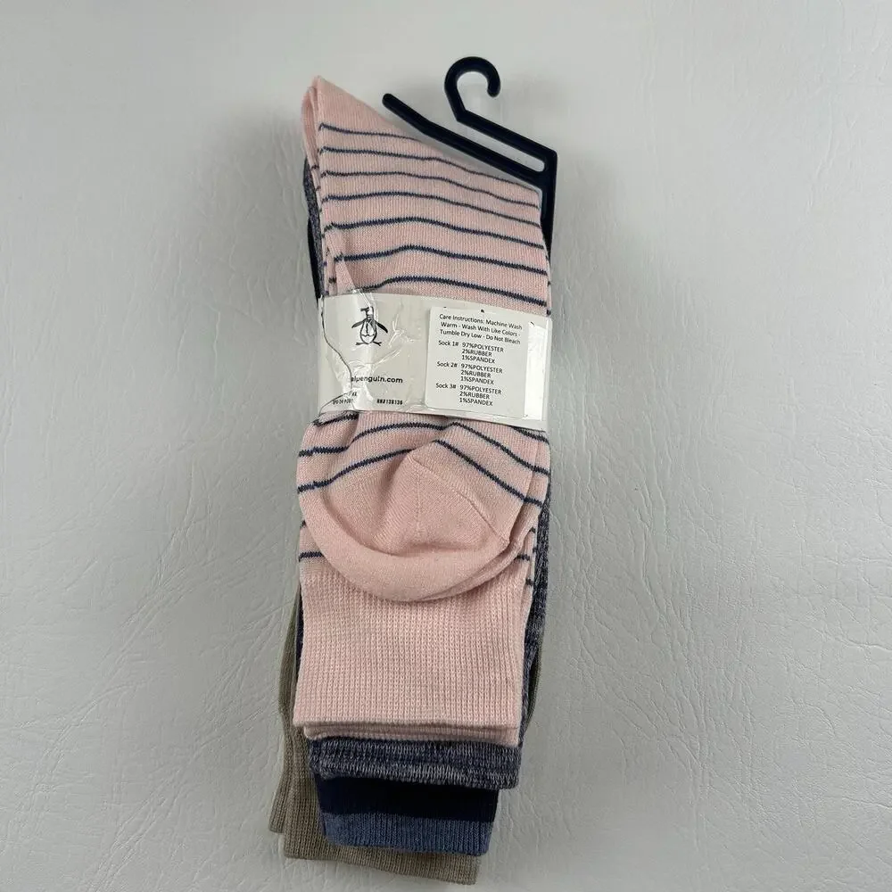 Original Penguin Men’s 4 Pack Crew Dress Socks Size 8-13 Cotton Gift Set NEW